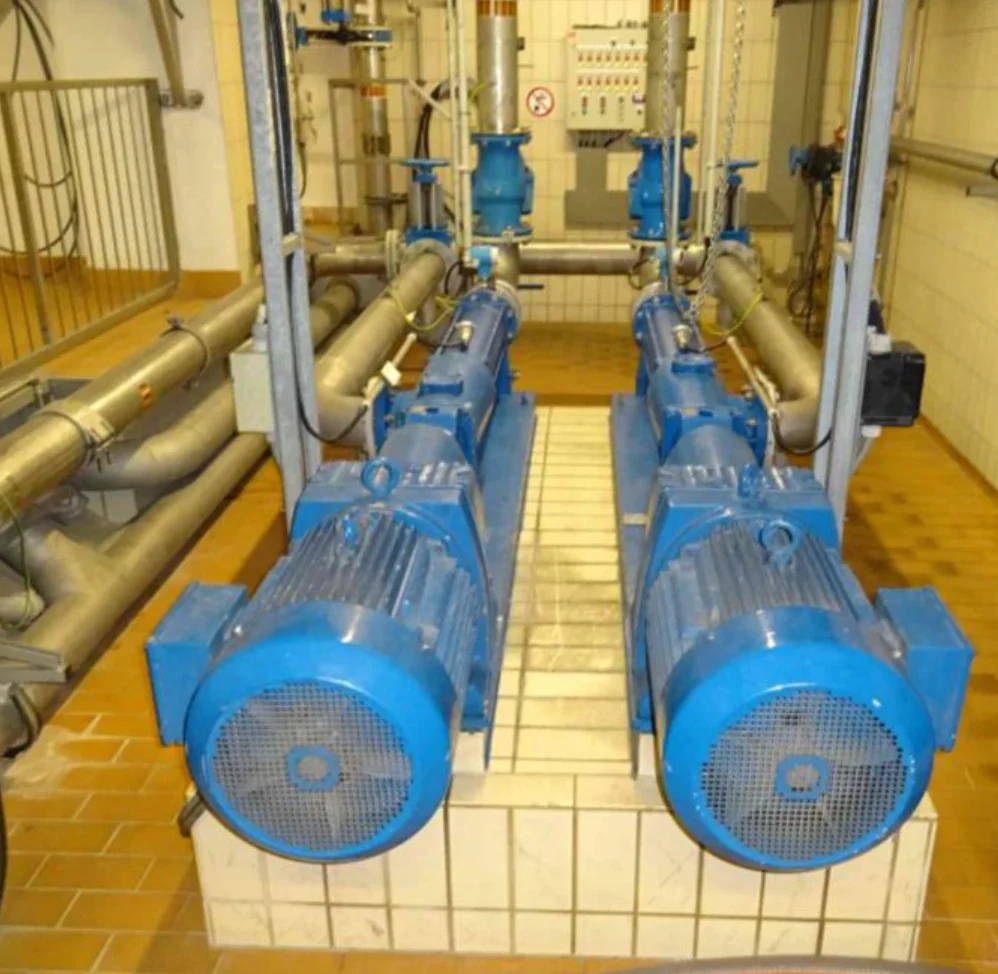Untersuchte Exzenterschneckenpumpen im Klärwerk
